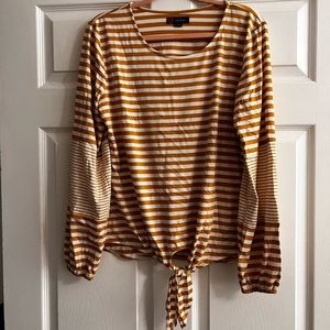 Adorable Cinched Sleeve Mustard Shirt